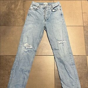 Agolde 90s light wash ripped straight leg Jean